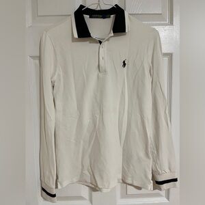 Polo by Ralph Lauren Men's Cream Long Sleeve Polo